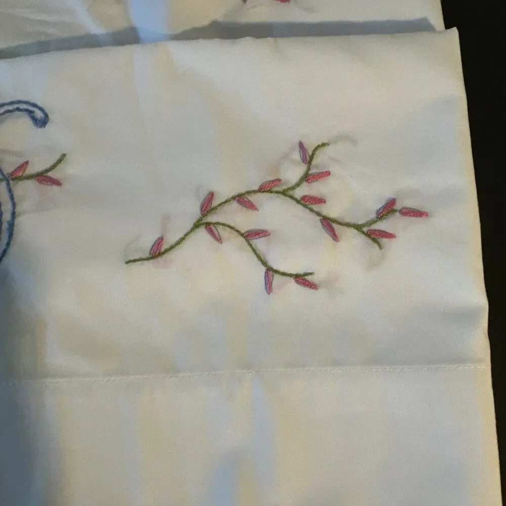 Hand stitched with intial S Pillowcases Standard Size